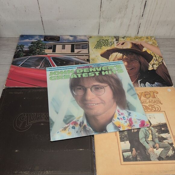 Lot Of 9 Vinyl Records - John Denver, Carpenters, Barry Manilow & Neil Diamond - Picture 1 of 7
